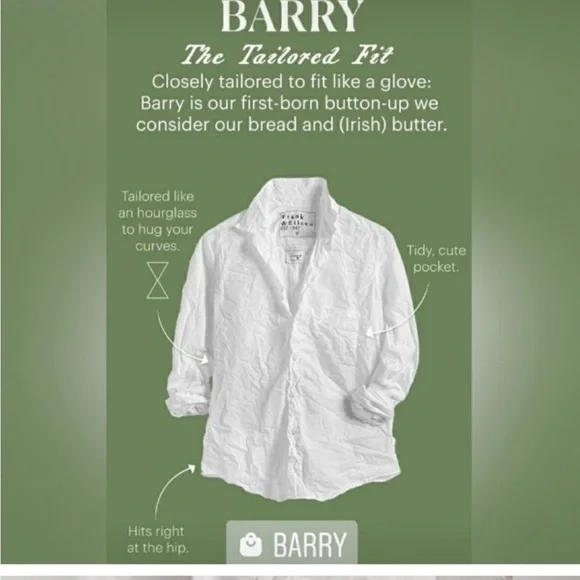 Frank & Eileen Frank & Eileen white Joedy crinkle button down shirt SzSmall EUC - Picture 9 of 9